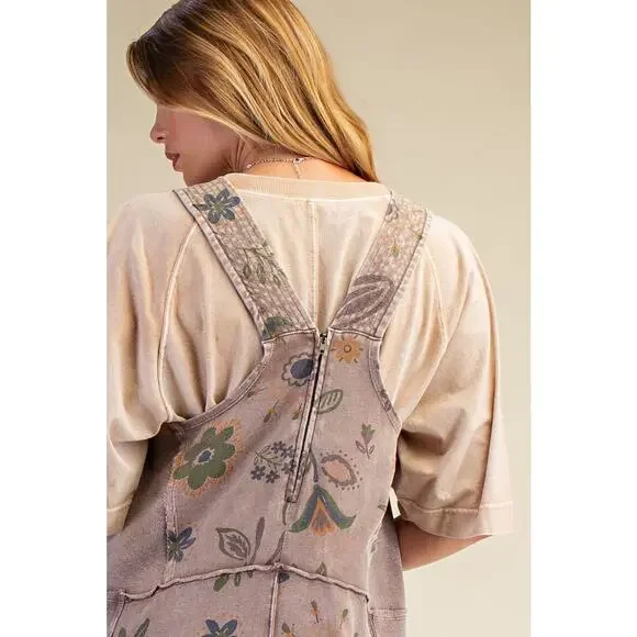 EASEL SIGNATURE PRINTED SOFT WASHED TERRY JUMPSUIT - Picture 6 of 6